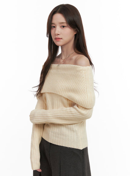 Elegant Off-Shoulder Sweater IJ510