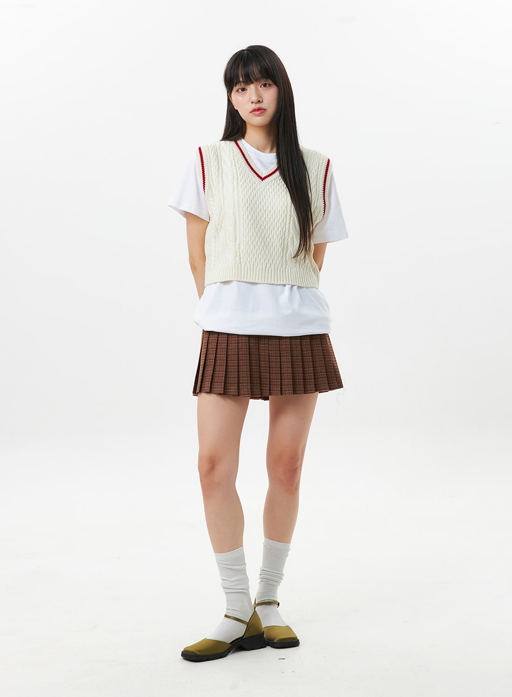 checkered-pleated-mini-skirt-os302
