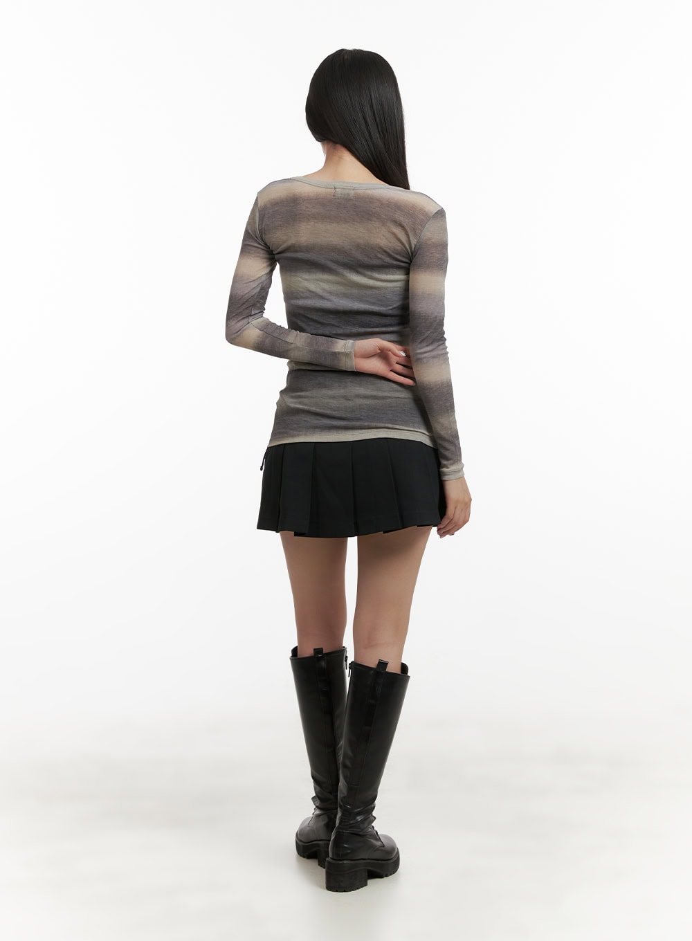ribbon-strap-pleated-mini-skirt-cy403