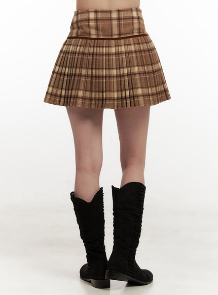 pleated-check-print-mini-skirt-on429