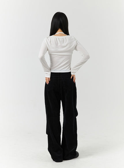 corduroy-middle-waist-pocket-straight-leg-trousers-cd322