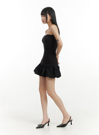 solid-strapless-ruffled-hem-mini-dress-im406