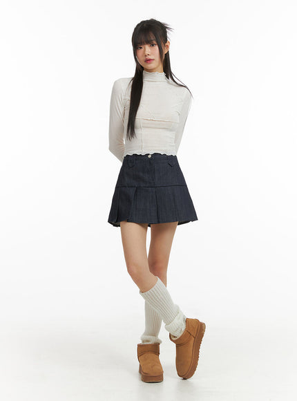 pleated-denim-mini-skirt-cj415