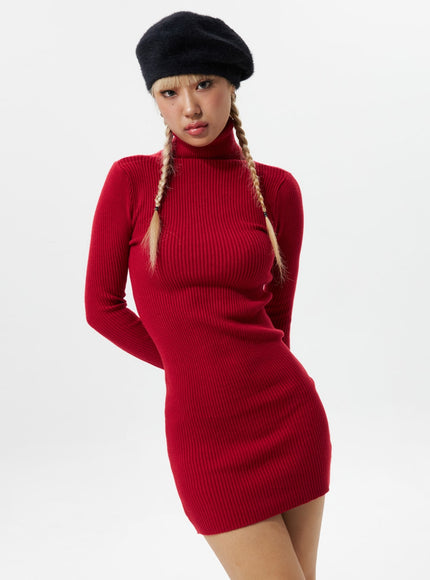 turtle-neck-mini-sweater-dress-is305