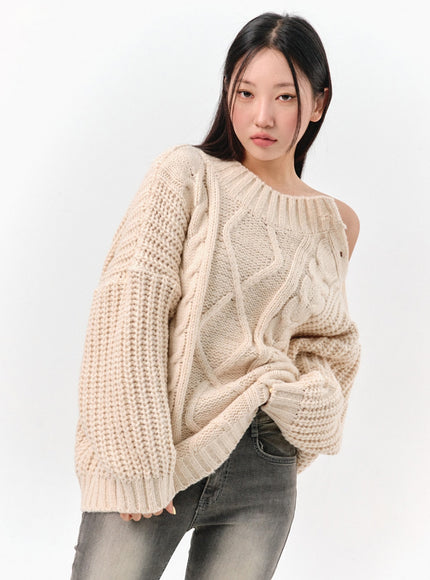 cable-knit-buttoned-sweater-is301