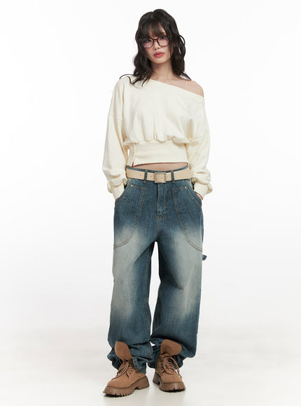 Side-Buttoned Crop Sweater CJ524