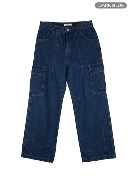 mens-cargo-pocket-denim-wide-leg-pants-dark-blue-ig416