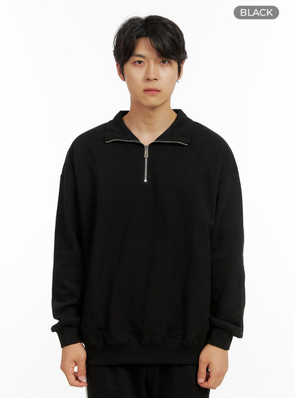 mens-cozy-zip-up-solid-sweatshirt-black-ig409