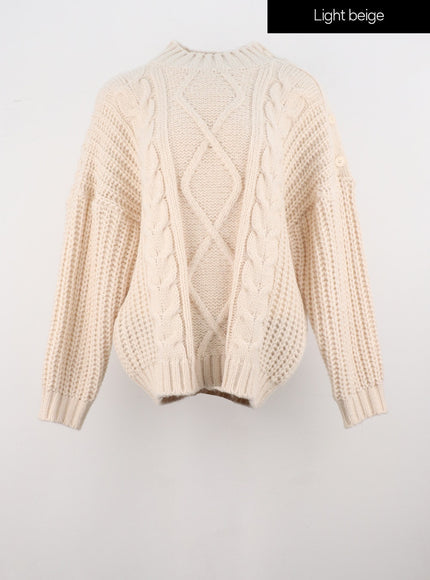 cable-knit-buttoned-sweater-is301