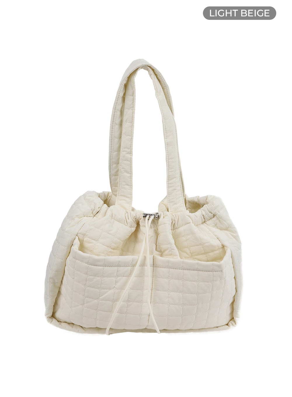 quilted-string-tote-bag-if423 / Light beige