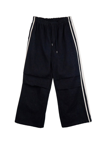 Striped Trackpants with Adjustable Waist IJ503