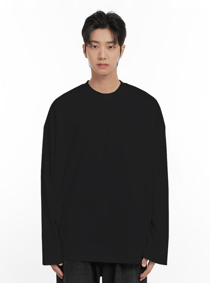 mens-long-sleeve-oversized-tee-id406 / Black