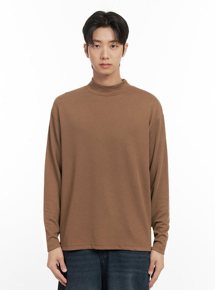 mens-mock-neck-sweater-id406 / Brown