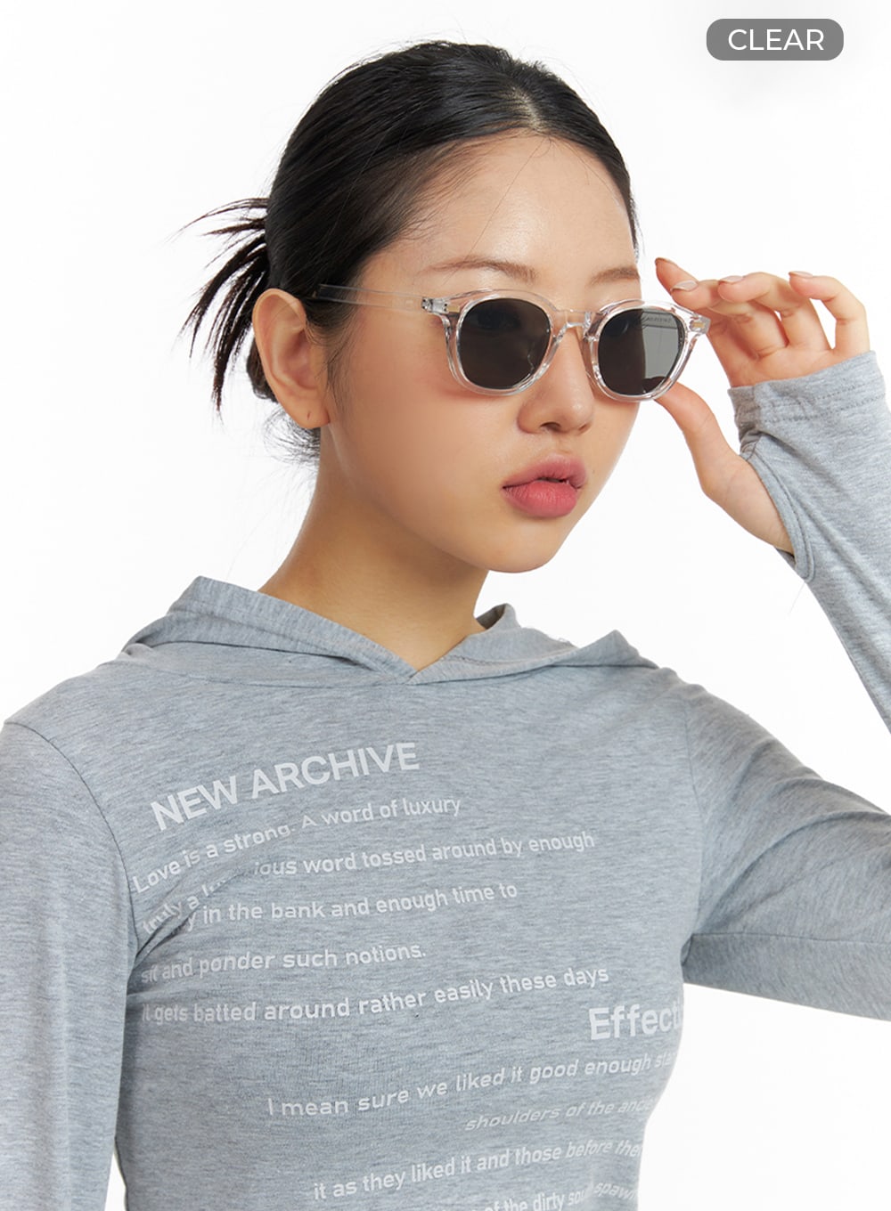 basic-square-sunglasses-if421 / Clear