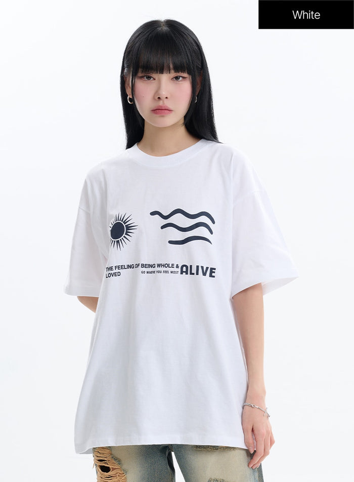 alive-oversized-t-shirt-if413 / White