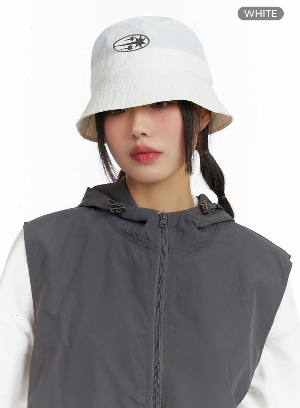 star-embroidered-bucket-hat-if421 / White