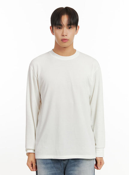 mens-solid-comfort-long-sleeve-tee-id413 / White