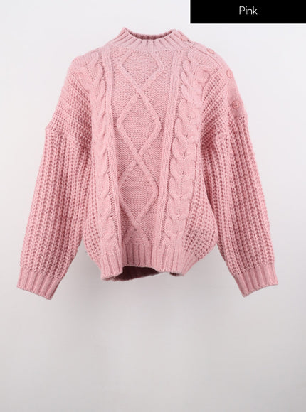 cable-knit-buttoned-sweater-is301