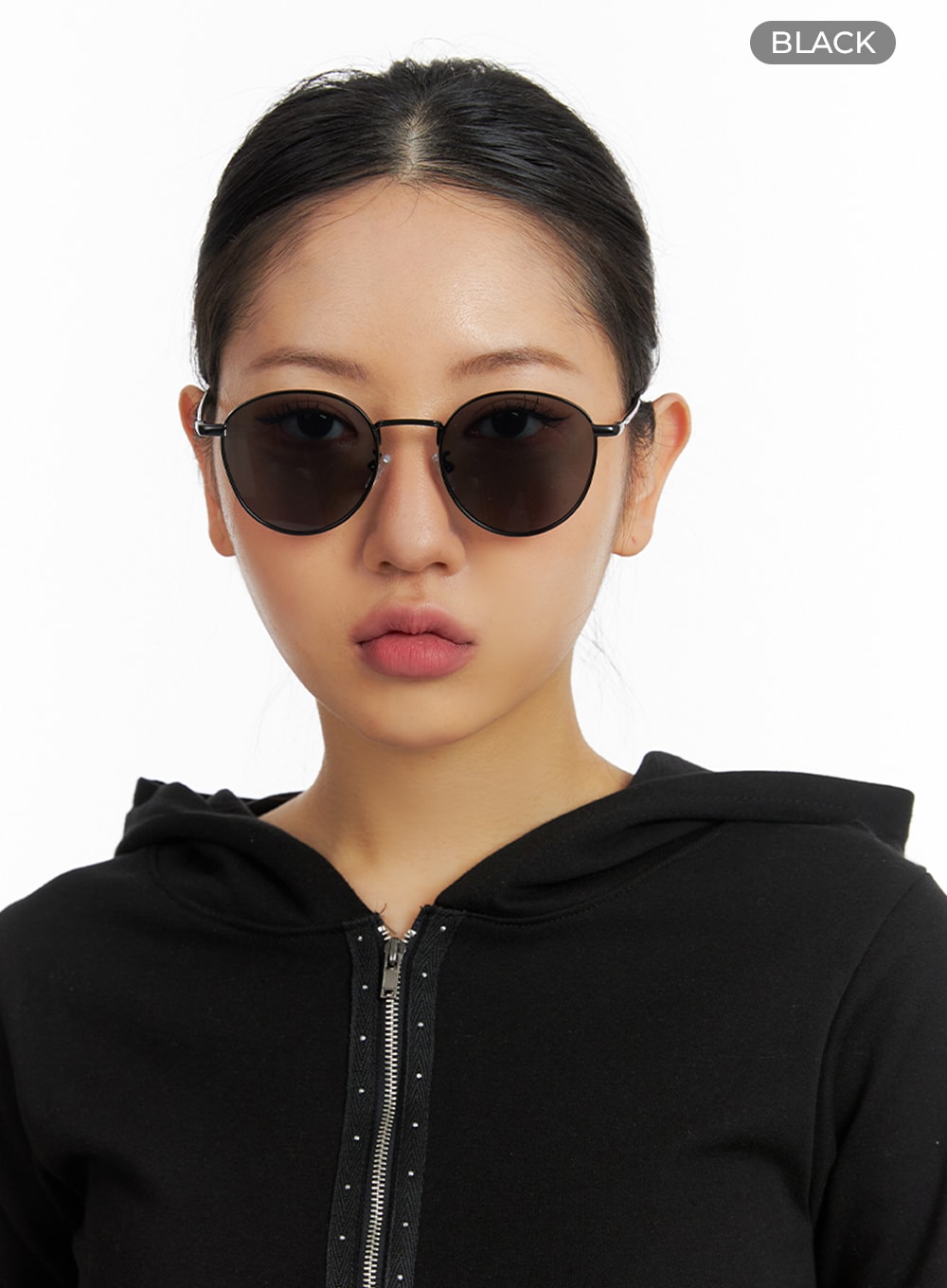 retro-round-sunglasses-if421 / Black