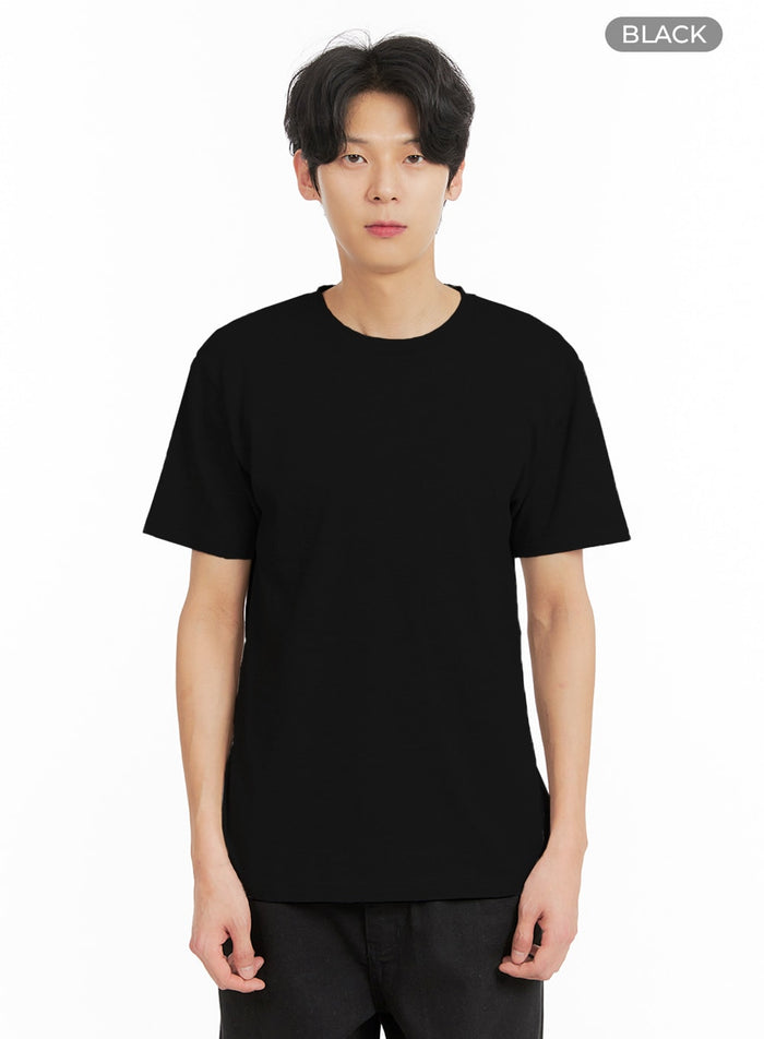 mens-basic-cotton-t-shirt-ia401 / Black
