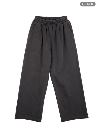 mens-vintage-wash-sweatpants-io428 / Black