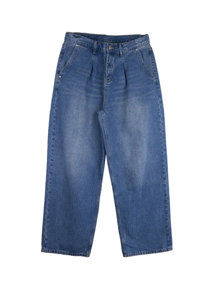 mens-pintuck-washed-denim-jeans-id406 / Blue