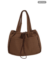 quilted-string-tote-bag-if423 / Brown
