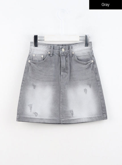 light-washed-denim-mini-skirt-in310 / Gray