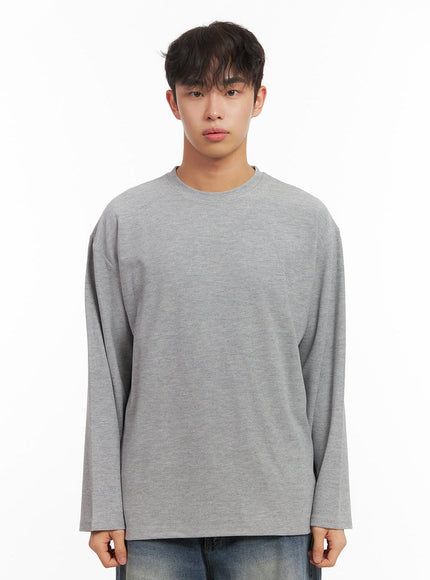 mens-solid-long-sleeve-tee-id427 / Gray