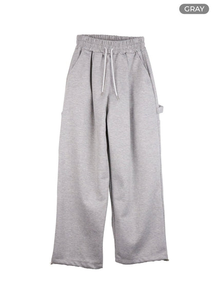 mens-elastic-back-carpenter-sweatpants-io420 / Gray