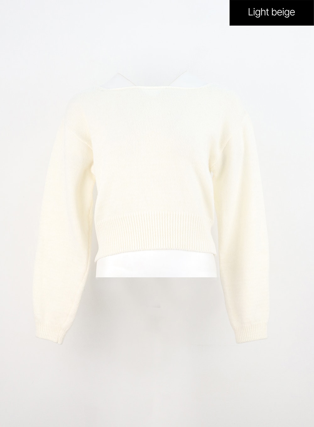 boat-neck-knit-sweater-in310 / Light beige