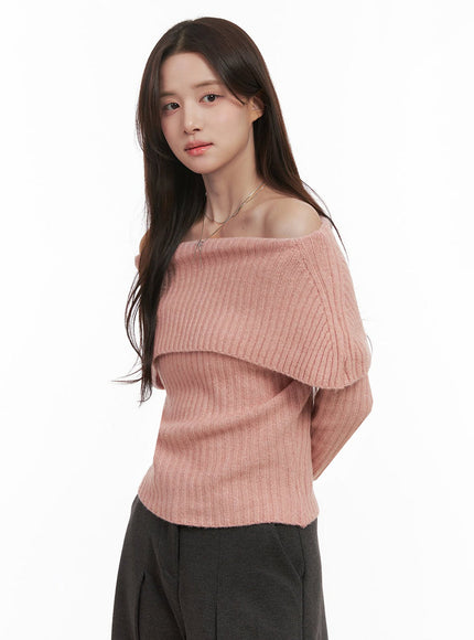 Elegant Off-Shoulder Sweater IJ510