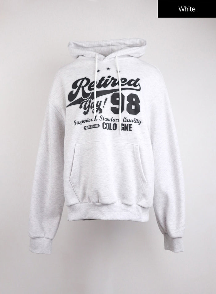 graphic-lettering-drawstring-hoodie-ij411 / White