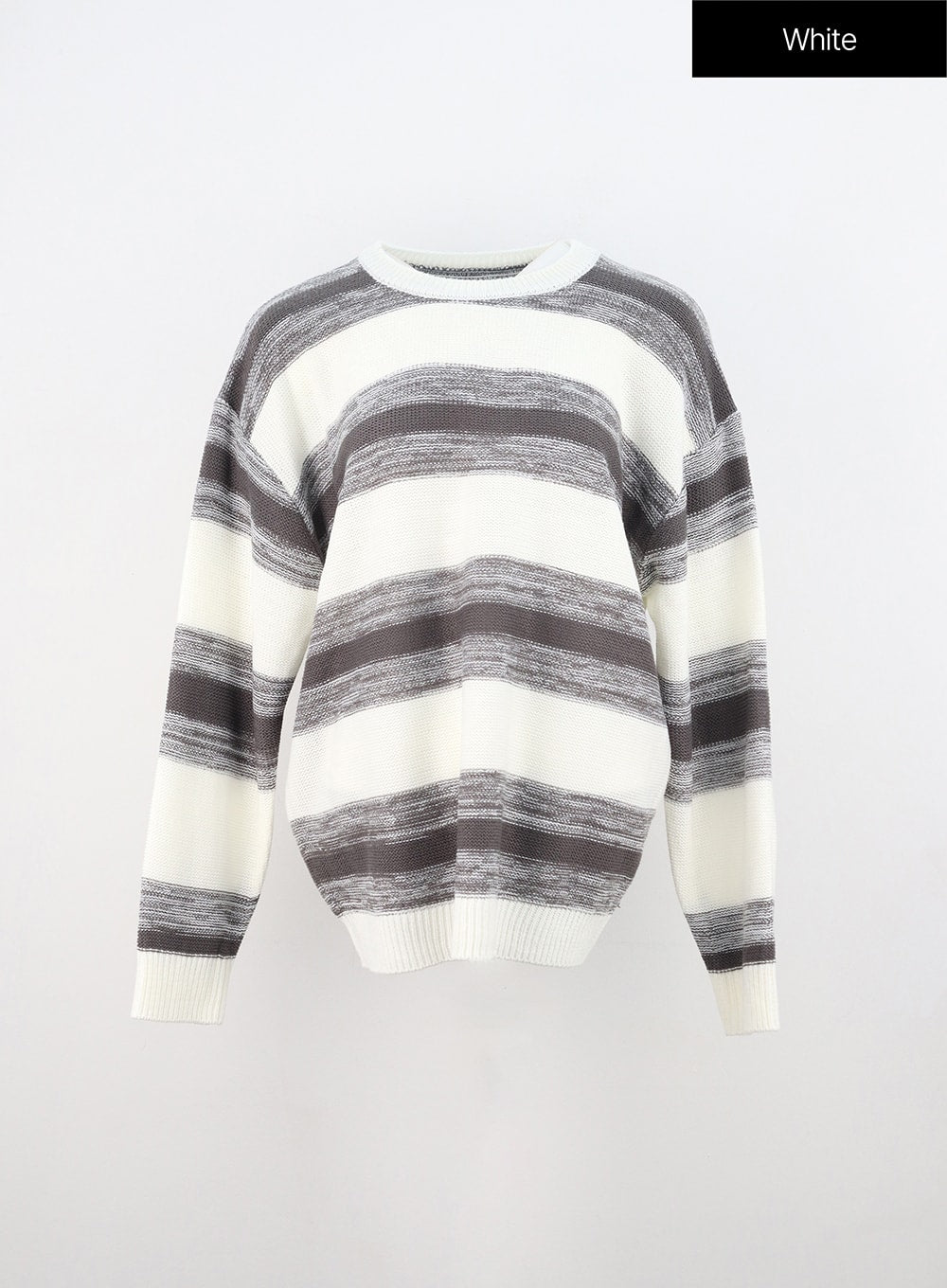 stripe-knit-sweater-in310 / White