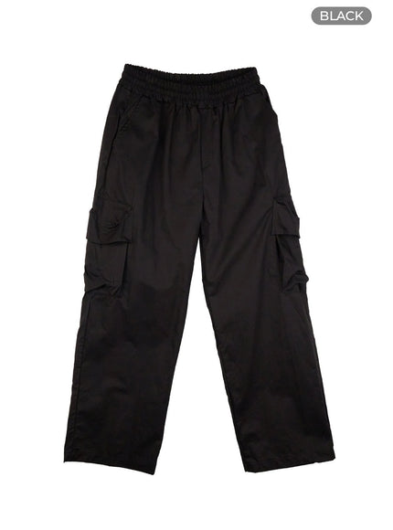 cotton-cargo-pocket-trousers-io430 / Black