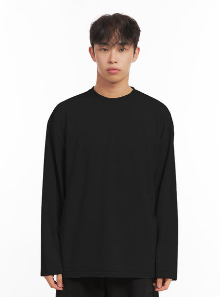 mens-essential-long-sleeve-oversized-tee-id427 / Black