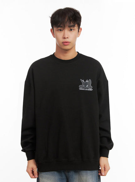 mens-long-sleeve-oversized-sweatshirt-id427 / Black