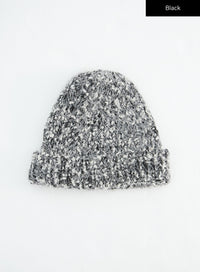 color-blended-knit-beanie-in317 / Black
