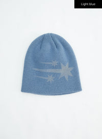 graphic-printed-beanie-in317 / Light blue