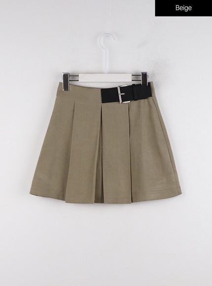 belted-mini-skort-id315 / Beige