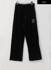 sweatpants-with-cubic-is322 / Black