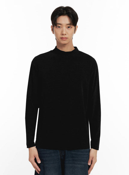 mens-mock-neck-sweater-id406 / Black