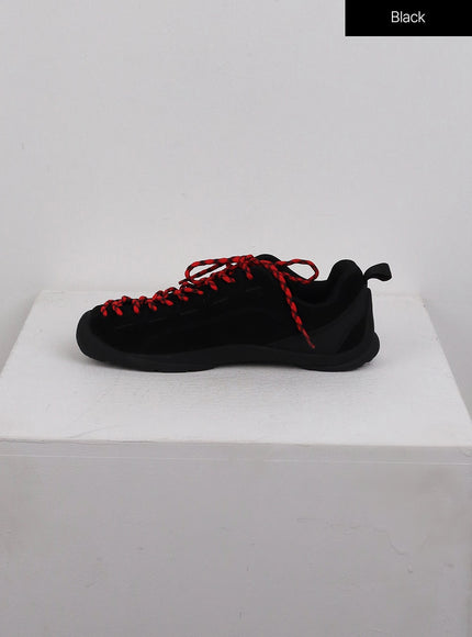 y2k-lace-up-sneakers-cj410 / Black