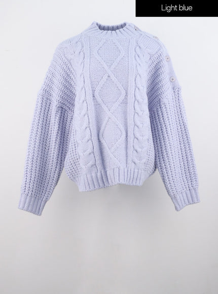 cable-knit-buttoned-sweater-is301