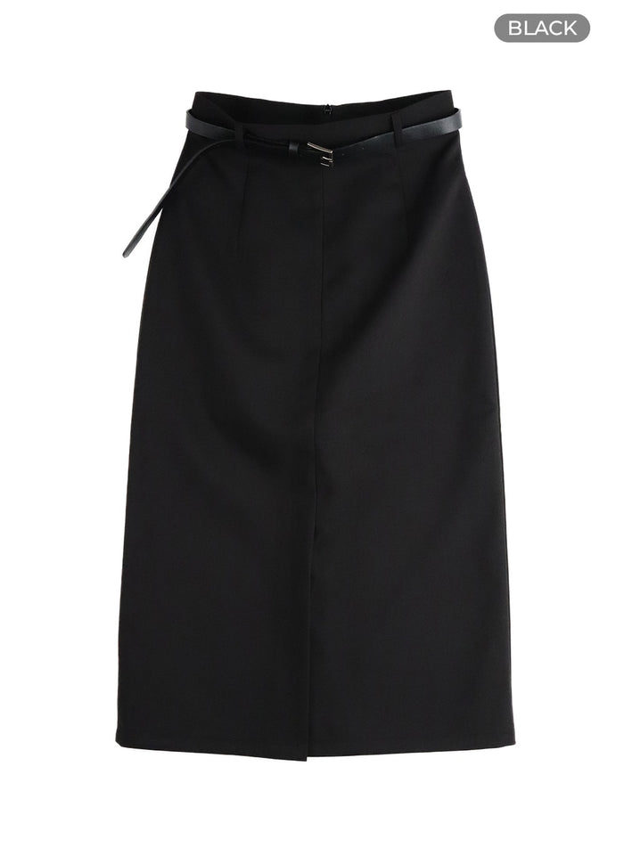front-split-maxi-skirt-im414 / Black
