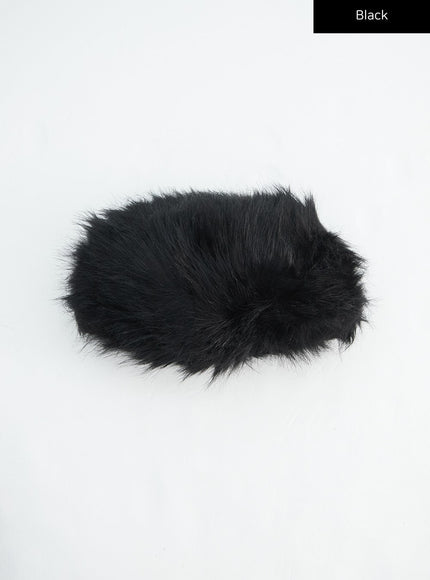 faux-fur-bucket-hat-in317 / Black