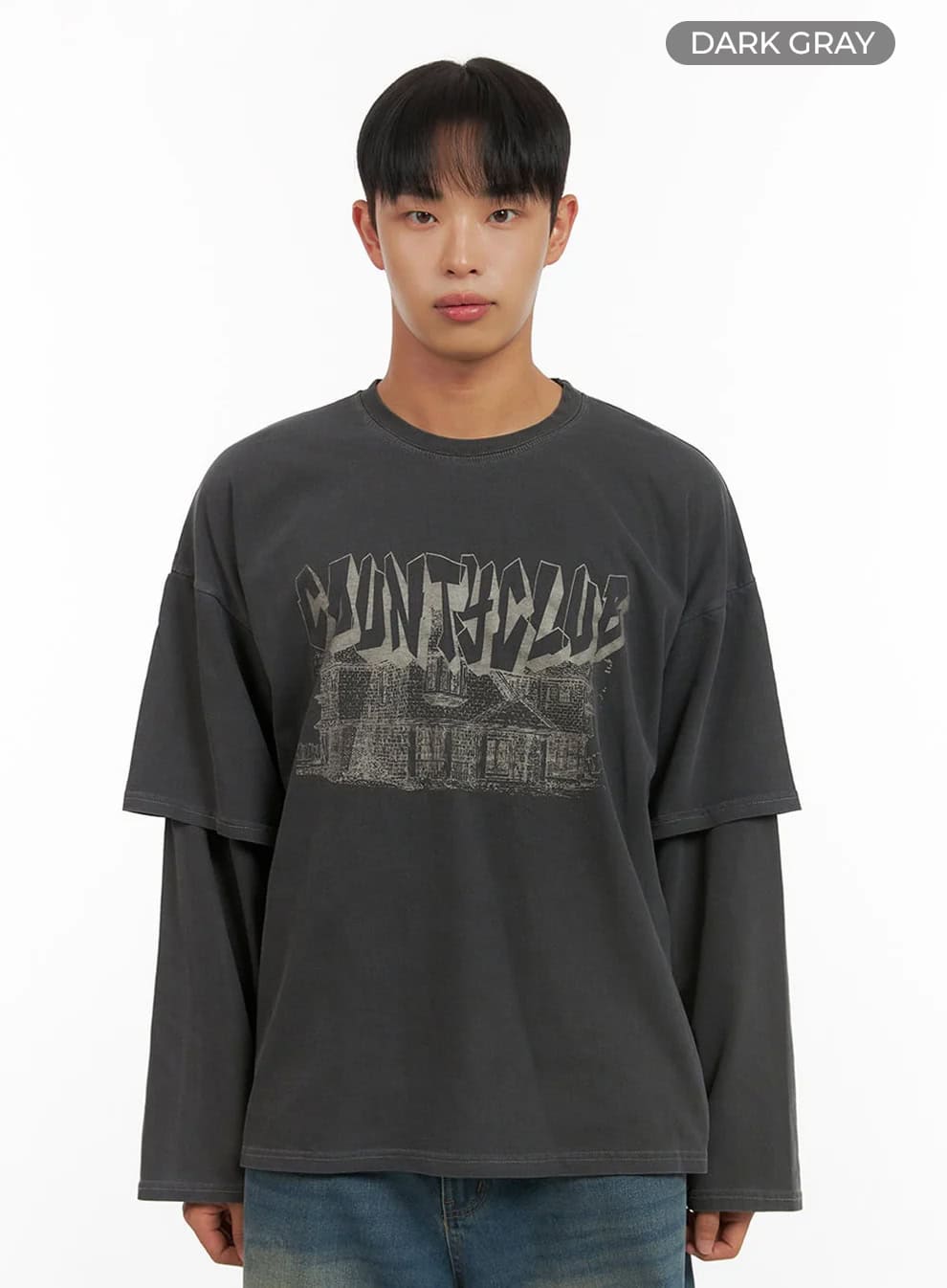 Men's Cotton Graphic Layered Long Sleeve IS420