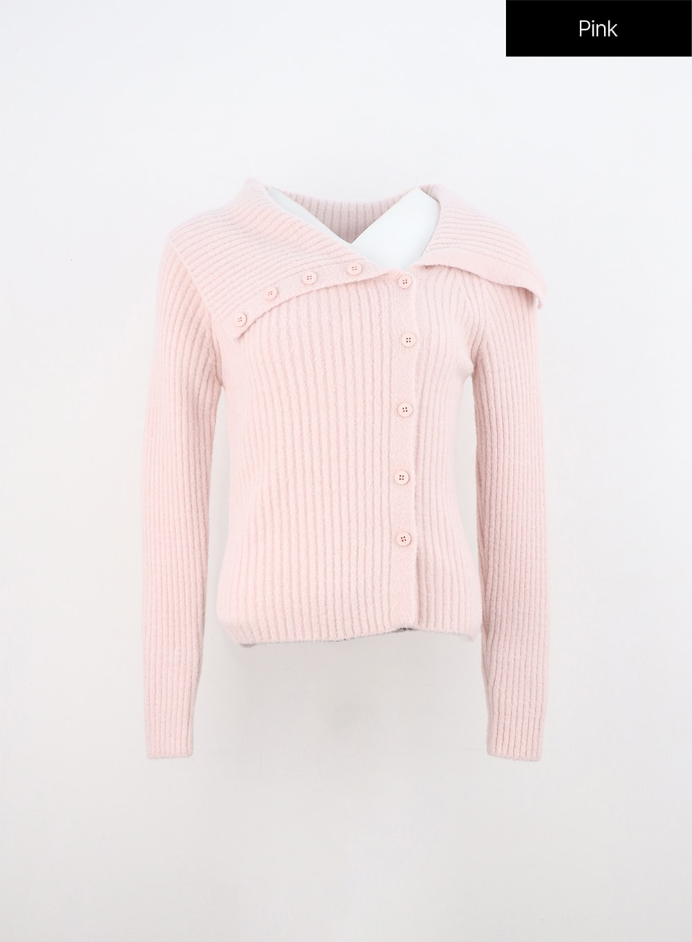 asymmetrical-button-open-collar-knit-sweater-on313