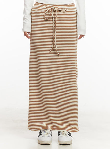 Striped Adjustable Maxi Skirt CJ508