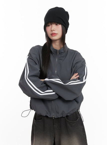 Striped Loose-Fit Windbreaker CJ528